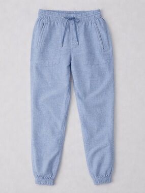 Athleta Cabo Linen Jogger Pants Chambray Blue Size 2